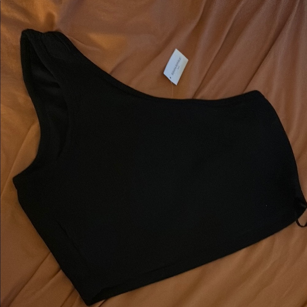 Banana Republic Black One-Shoulder knit Top